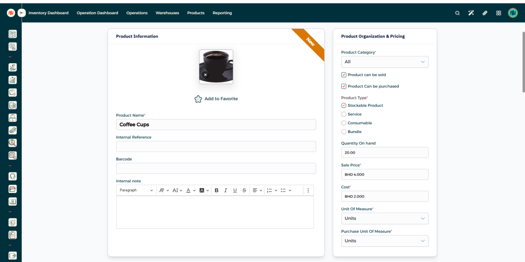 Step 1 - Add Stockable Product