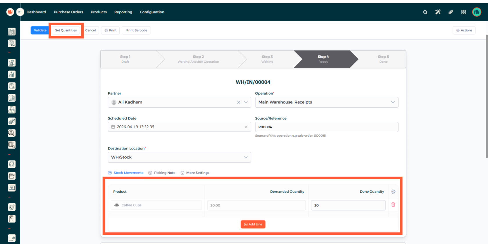 Step 3 - Perform Inventory Adjustment