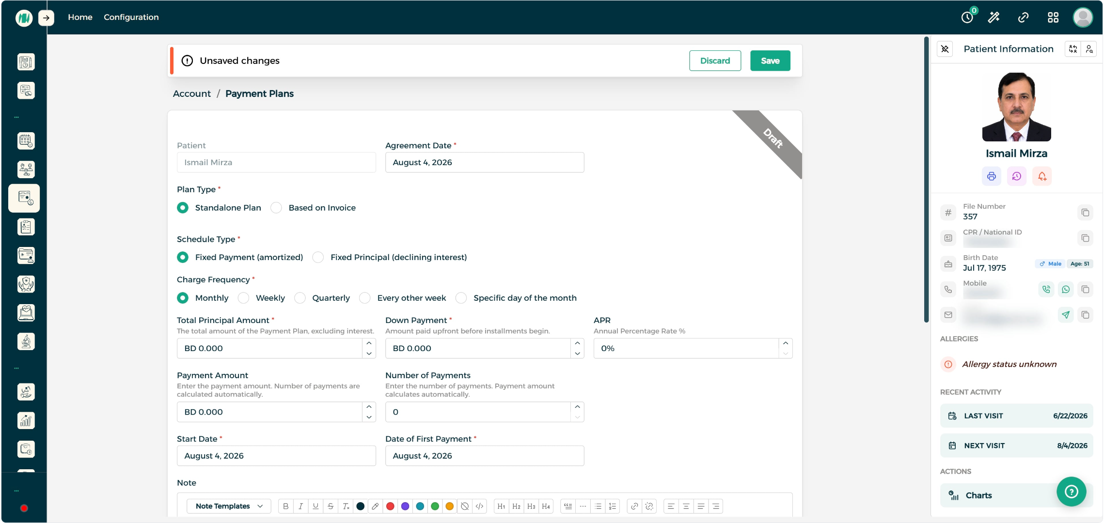 Step 2 - Configure Payment Plan Details