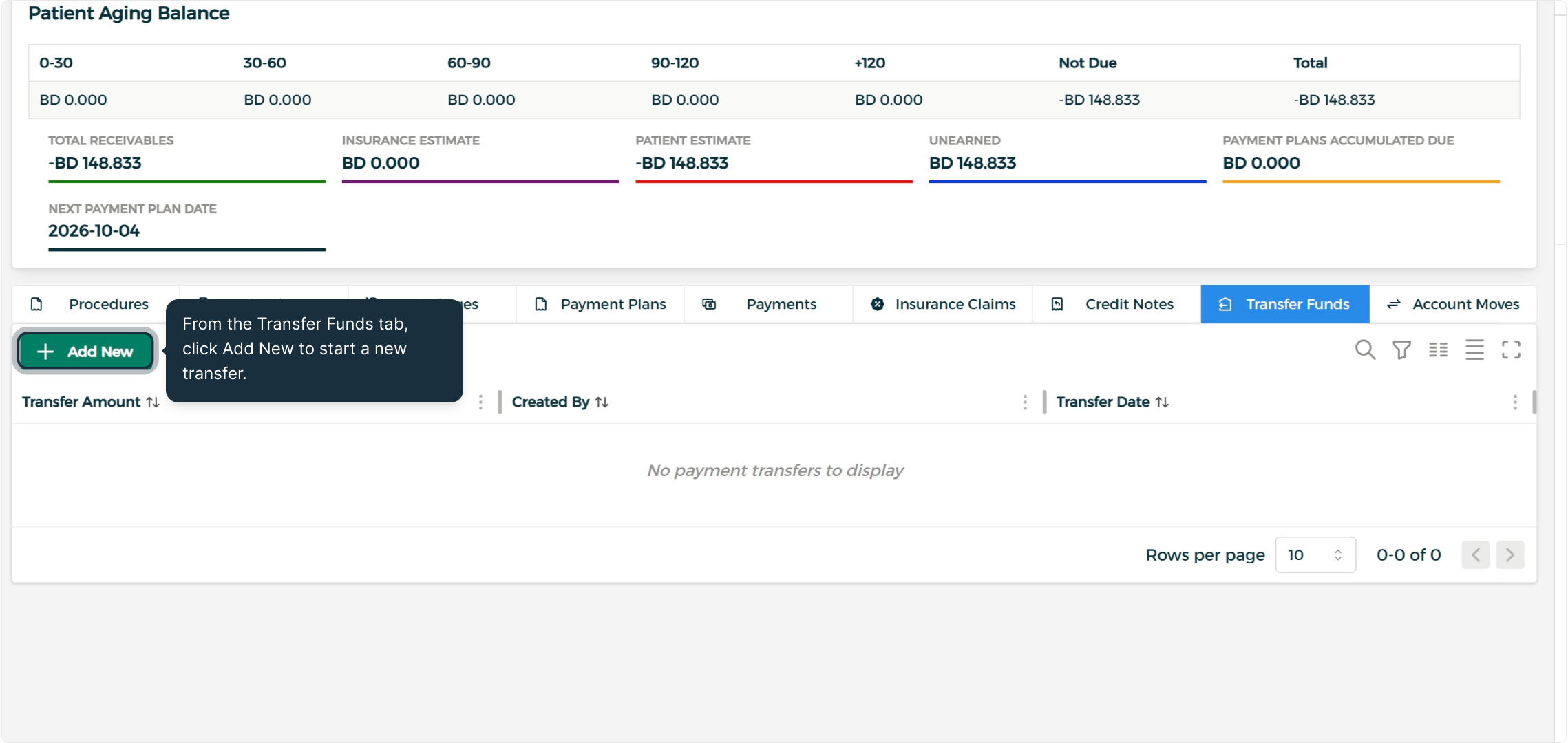 Step 1 - Create a Fund Transfer