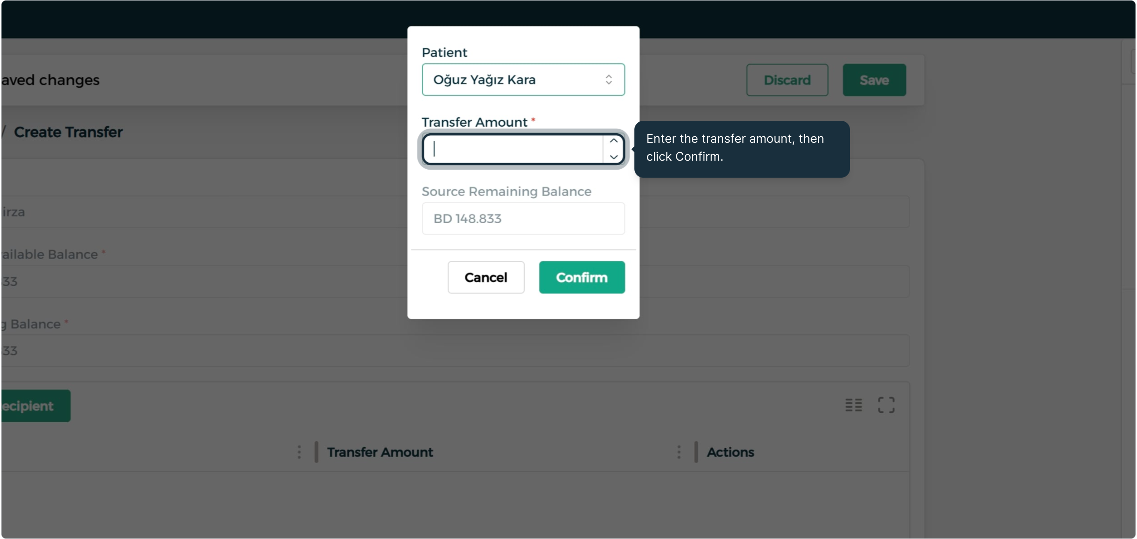 Step 2 - Confirm the Transfer