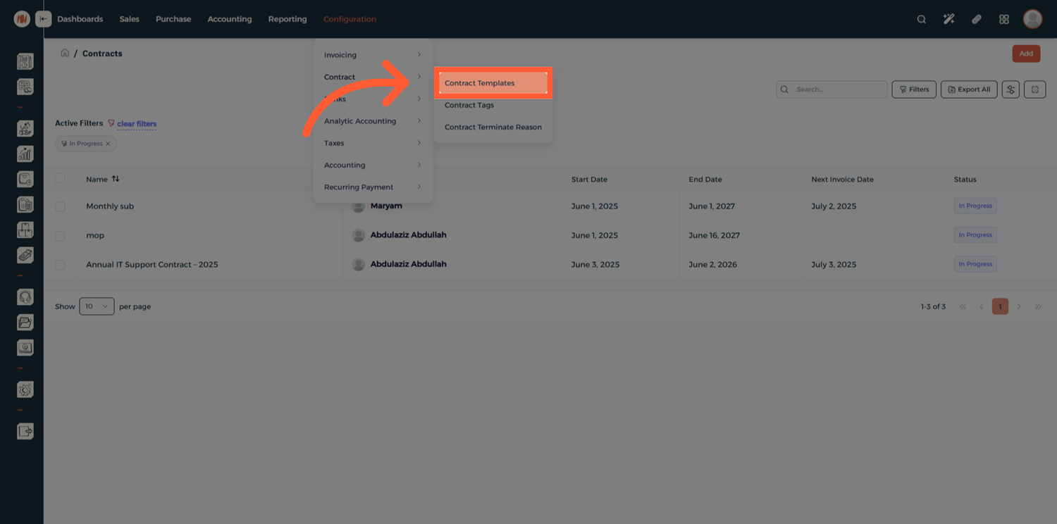 Step 7 - Open Contract Templates