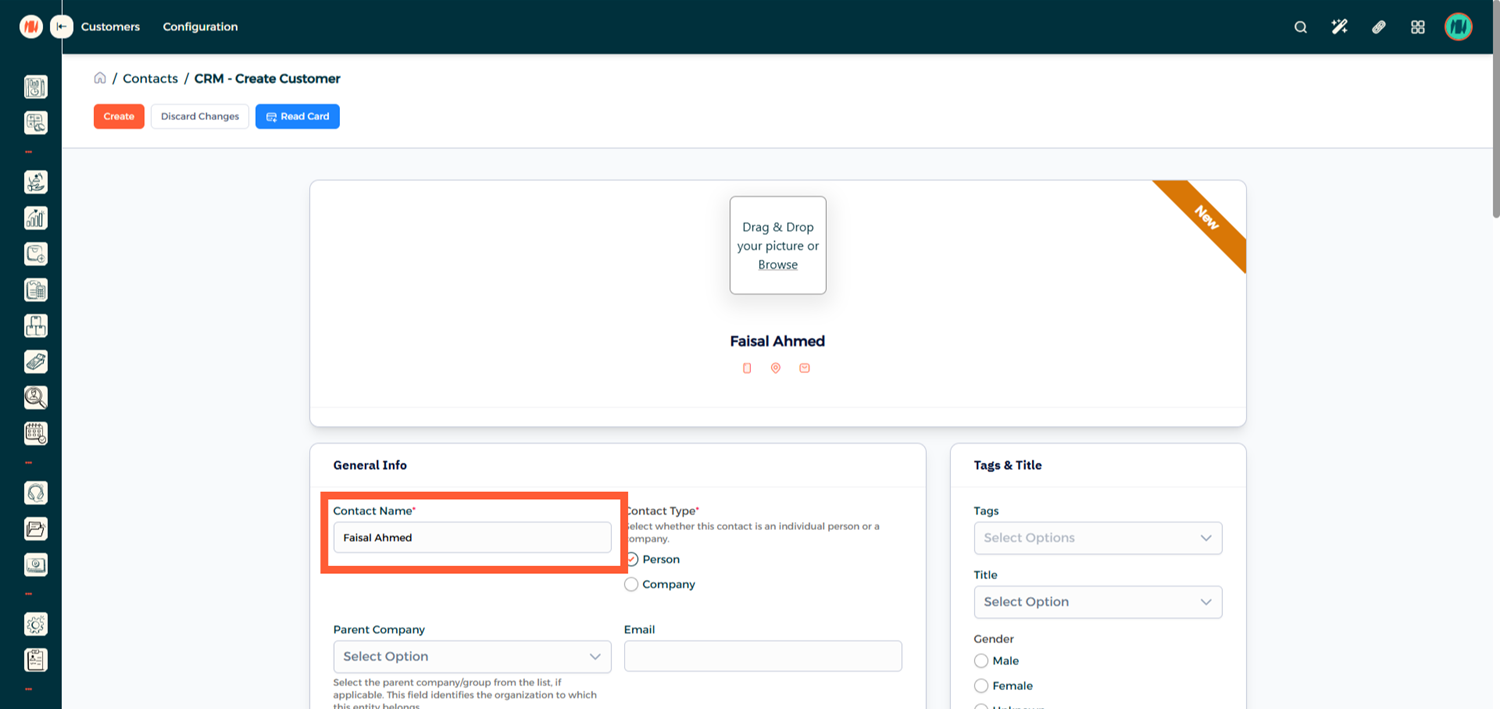 Step 2 - Create New Customer