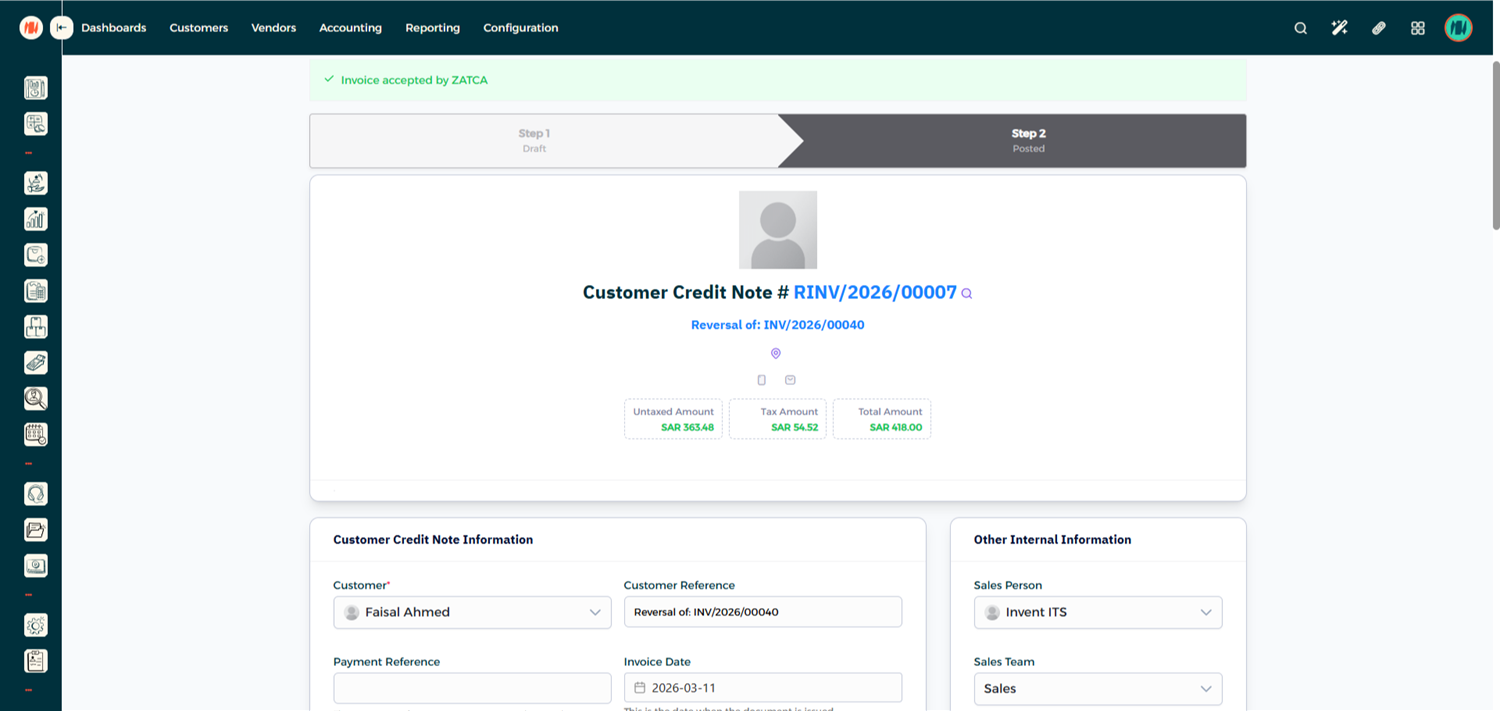 Step 8 - Check Credit Note Status